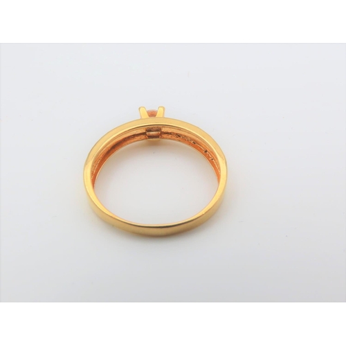 107 - 21 Carat Yellow Gold Mounted Ladies Single Stone Gem Set Ring Size Q