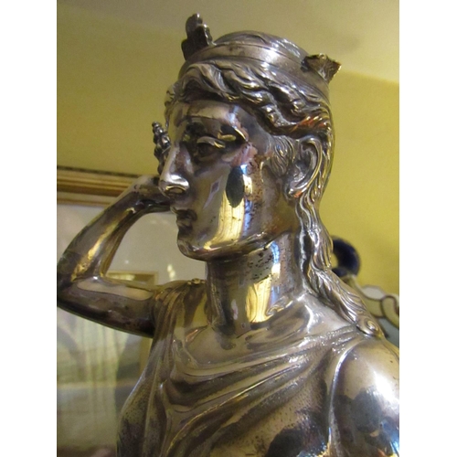 11 - Important Irish Solid Silver Figure of Hibernian Lady with Seashell Finely Detailed Resting on Origi... 