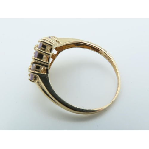 110 - 9 Carat Yellow Gold Tanzanite Ladies Cluster Ring Hallmarked 2005 Ring Size Q and a Half