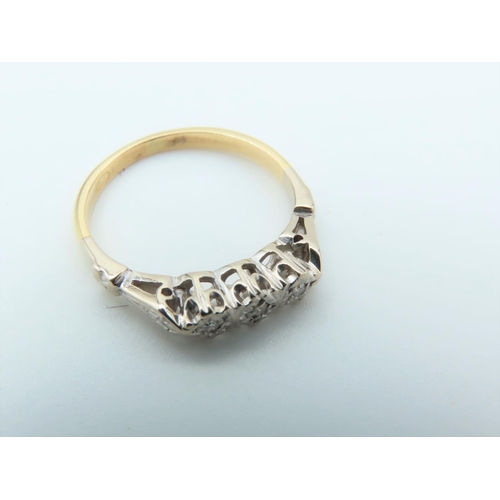 113 - Diamond Three Stone Ring Mounted on 18 Carat Gold Ring Size J