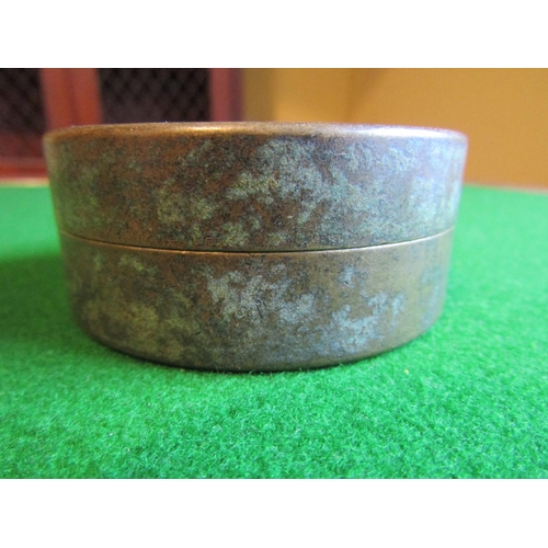 1143 - Chinese Circular Form Jar with Cover Incised Decoration Approximately 3 Inches Diameter