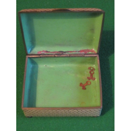 1148 - Eastern Rectangular Form Enamel Decorated Table Box with Hinged Cover Approximately 5 Inches Wide