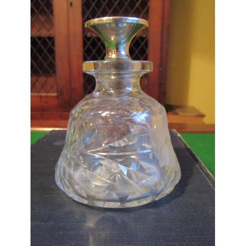 1150 - Bell Decanter with Solid Silver Mounted Stopper Original Approximately 6 Inches High