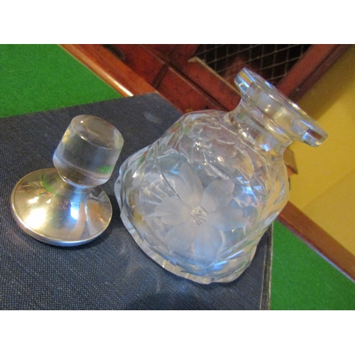 1150 - Bell Decanter with Solid Silver Mounted Stopper Original Approximately 6 Inches High