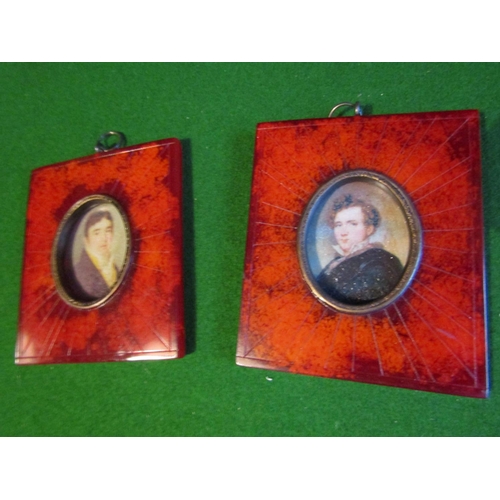 1151 - Pair of Portrait Miniatures Each Approximately 4 Inches High x 3 Inches Wide