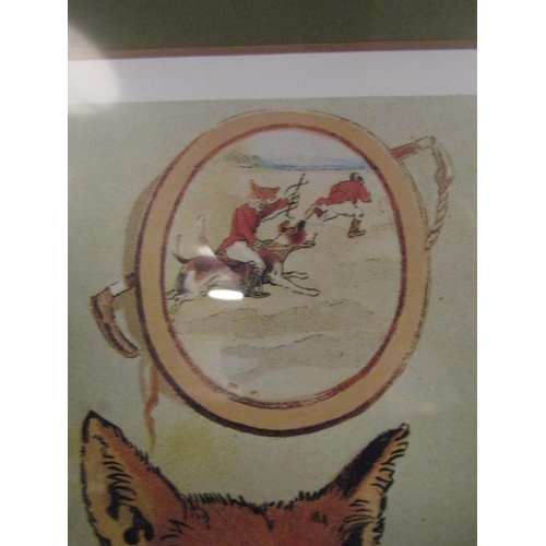 1155 - Amusing Lithograph Mr. Foxe's Hunt Breakfast on Xmas Day Various Caricatures Contained within Approx... 