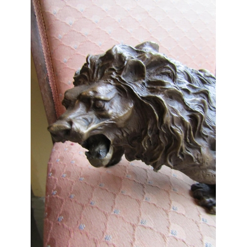 1158 - Bronze Sculpture of Lion Approximately 14 Inches Wide Finely Chased and Modelled