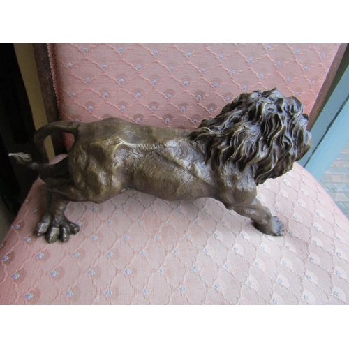 1158 - Bronze Sculpture of Lion Approximately 14 Inches Wide Finely Chased and Modelled