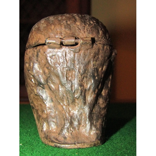 1161 - Austrian Cold Painted Bronze Owl Motif Ink Well with Hinged Cover Approximately 4 Inches High