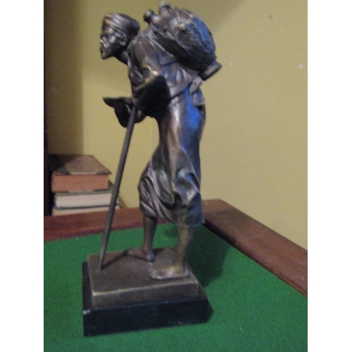 1162 - Bronze Sculpture Water Seller Approximately 12 Inches High