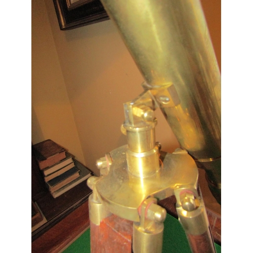 1165 - Table Top Brass Mounted Telescope on Adjustable Height Stand