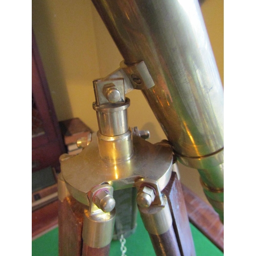 1165 - Table Top Brass Mounted Telescope on Adjustable Height Stand