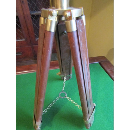 1165 - Table Top Brass Mounted Telescope on Adjustable Height Stand