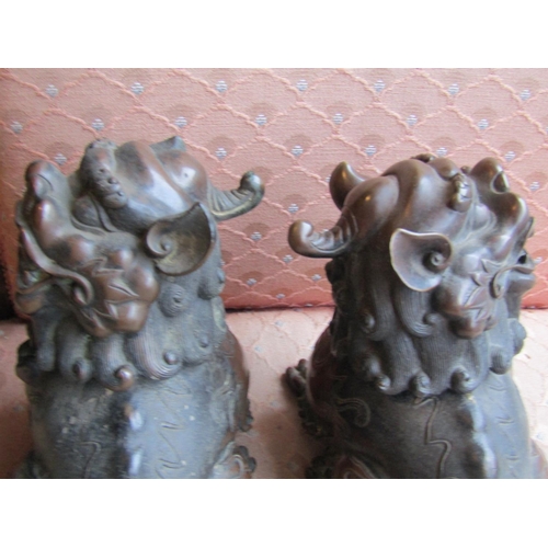 1167 - Pair of Oriental Bronze Dragons Finely Chased and Detailed with Hinged Tops for Sensor Use Each Appr... 