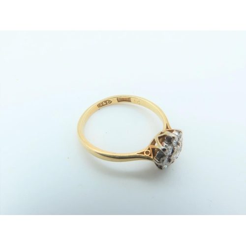 122 - Diamond Cluster Ring Mounted on 18 Carat Gold Ring Size K