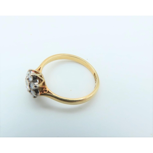 122 - Diamond Cluster Ring Mounted on 18 Carat Gold Ring Size K