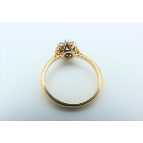 122 - Diamond Cluster Ring Mounted on 18 Carat Gold Ring Size K