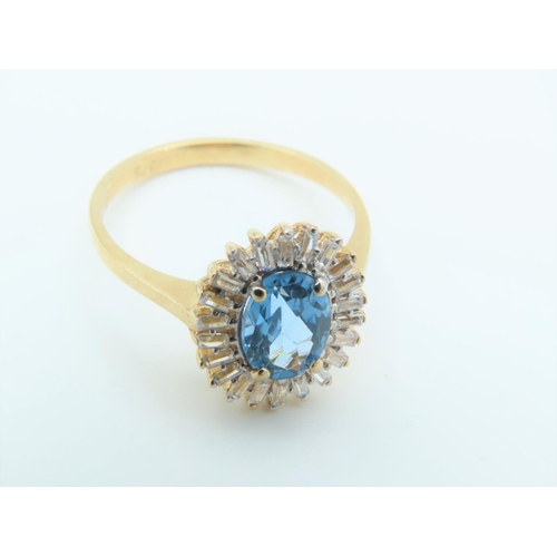 126 - Blue Spinel Ladies Centre Stone Ring Mounted on 9 Carat Gold Ring Size P