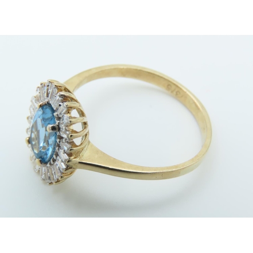 126 - Blue Spinel Ladies Centre Stone Ring Mounted on 9 Carat Gold Ring Size P