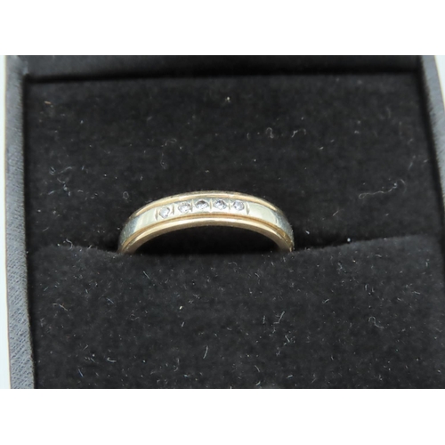 127 - Diamond 5 Stone Ring Mounted on 9 Carat White and Yellow Gold Ring Size M and a Half