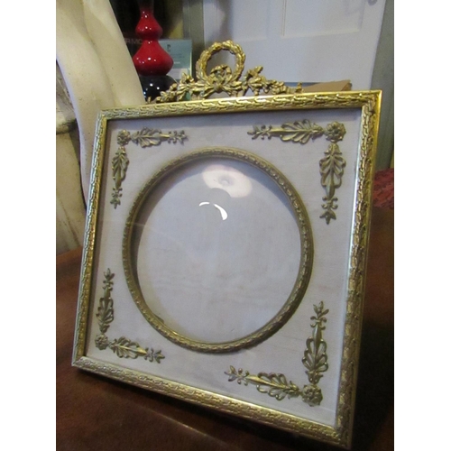 13 - Antique Ormolu Mounted French Photograph Frame of Elegant Form with Upper Cartouche Decoration Appro... 