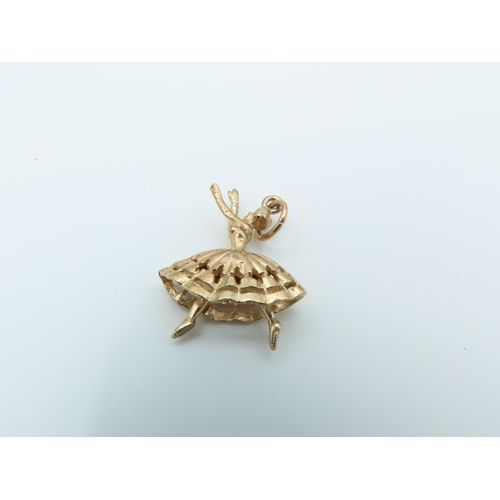 131 - 9 Carat Yellow Gold Ballerina Motif Bracelet Charm