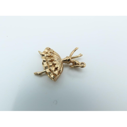 131 - 9 Carat Yellow Gold Ballerina Motif Bracelet Charm