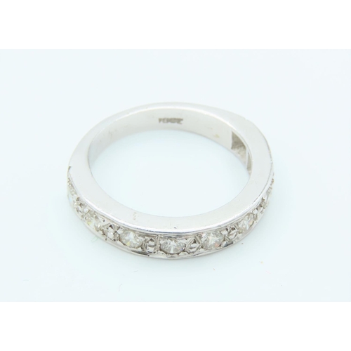 147 - Diamond Half Eternity Ring 18 Carat White Gold Attractive Colour Stones with Good Clarity Ring Size ... 