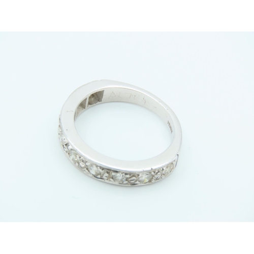 147 - Diamond Half Eternity Ring 18 Carat White Gold Attractive Colour Stones with Good Clarity Ring Size ... 