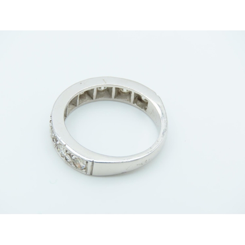 147 - Diamond Half Eternity Ring 18 Carat White Gold Attractive Colour Stones with Good Clarity Ring Size ... 