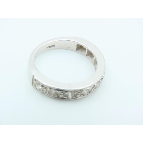 147 - Diamond Half Eternity Ring 18 Carat White Gold Attractive Colour Stones with Good Clarity Ring Size ... 