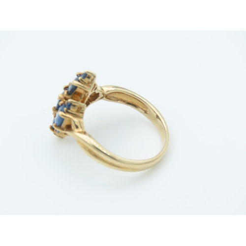 150 - 9 Carat Yellow Gold Mounted Sapphire Ladies Dress Ring Size N