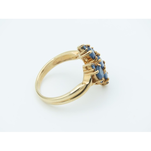 150 - 9 Carat Yellow Gold Mounted Sapphire Ladies Dress Ring Size N