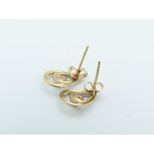 153 - Pair of Diamond Set Ladies Earrings Length 1.1cm