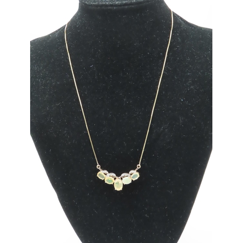 156 - 9 Carat Yellow Gold Mounted Opal and Diamond Set Ladies Necklace Mounted on 10 Carat Gold with 9 Car... 