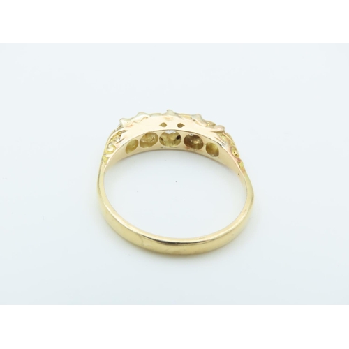 157 - 5 Stone Diamond Ring of Good Colour Ring Size N Mounted on 18 Carat Gold