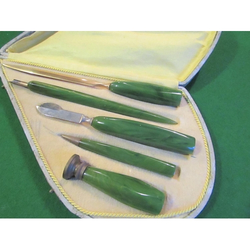 169 - Art Deco Desk Set with Seal contained within Original Presentation Case