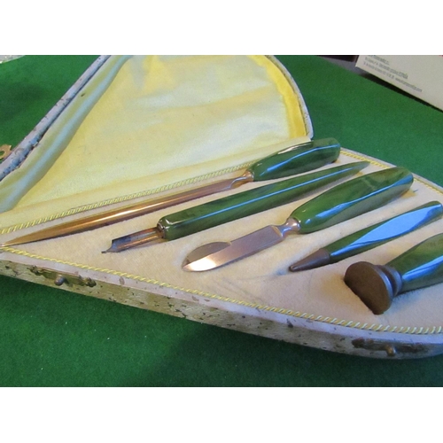 169 - Art Deco Desk Set with Seal contained within Original Presentation Case