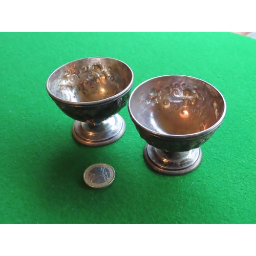 175 - Pair of Silver Salts Pedestal Form Each Approximately 4 Inches Wide