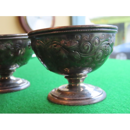 175 - Pair of Silver Salts Pedestal Form Each Approximately 4 Inches Wide