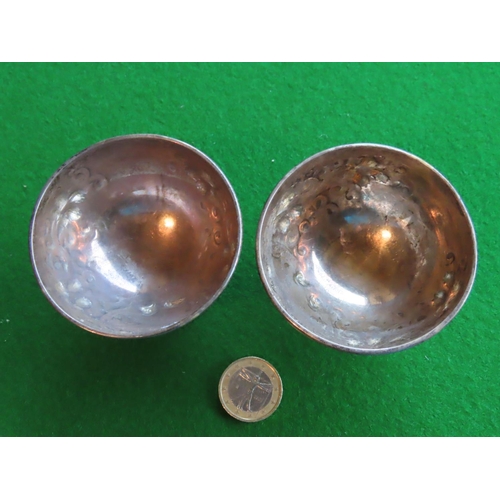 175 - Pair of Silver Salts Pedestal Form Each Approximately 4 Inches Wide