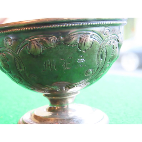 175 - Pair of Silver Salts Pedestal Form Each Approximately 4 Inches Wide