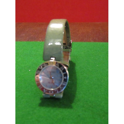 18 - Bulgari Ladies B01 Wristwatch with Signed Quartz Movement Mother of Pearl Dial Triangular Hour Marke... 