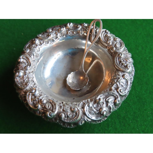 191 - Pair of Solid Silver Salts with Spoons Each Approximately 4 Inches Wide