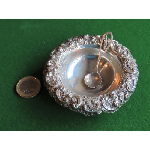 191 - Pair of Solid Silver Salts with Spoons Each Approximately 4 Inches Wide