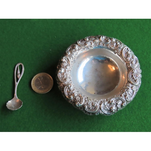 191 - Pair of Solid Silver Salts with Spoons Each Approximately 4 Inches Wide