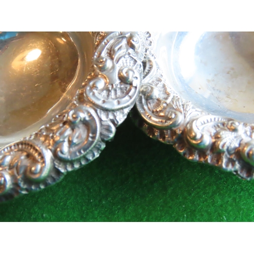 191 - Pair of Solid Silver Salts with Spoons Each Approximately 4 Inches Wide