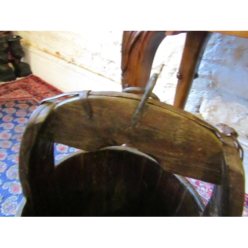 212 - Old Pine Well or Water Bucket Approximately 12 Inches Diameter x 22 Inches High