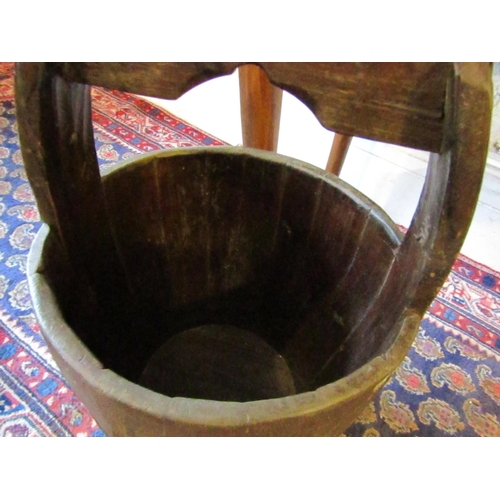 212 - Old Pine Well or Water Bucket Approximately 12 Inches Diameter x 22 Inches High