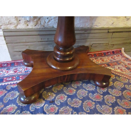 217 - William IV Rosewood Foldover Card Table Well Carved Centre Support above Quatrefoil Shaped Form Base... 